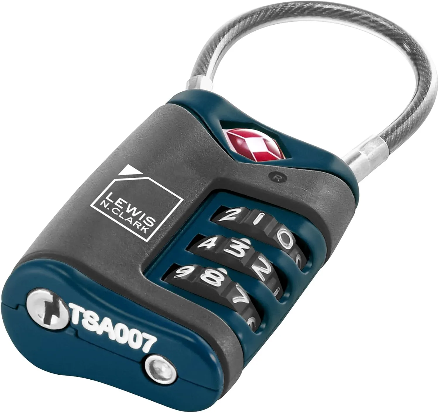 Lewis N. Clark TSA Cable Lock, Blue, Single