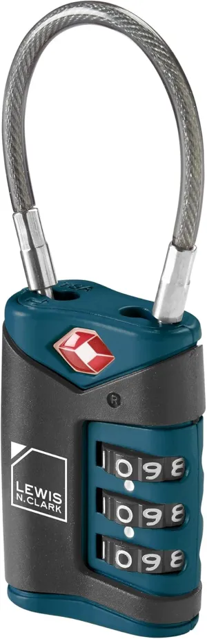 Lewis N. Clark TSA Cable Lock, Blue, Single