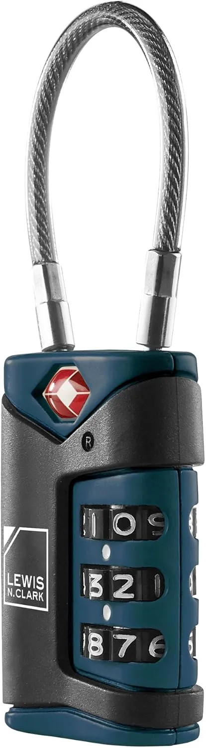 Lewis N. Clark TSA Cable Lock, Blue, Single