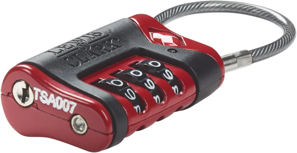 Lewis N. Clark TSA Cable Lock, Red, Single