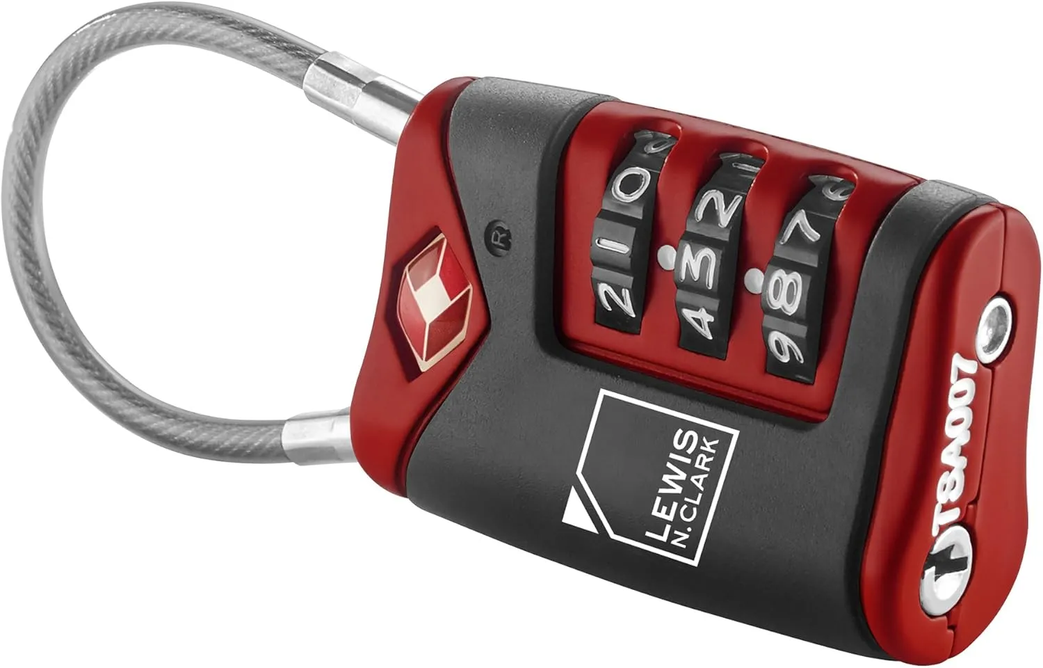 Lewis N. Clark TSA Cable Lock, Red, Single
