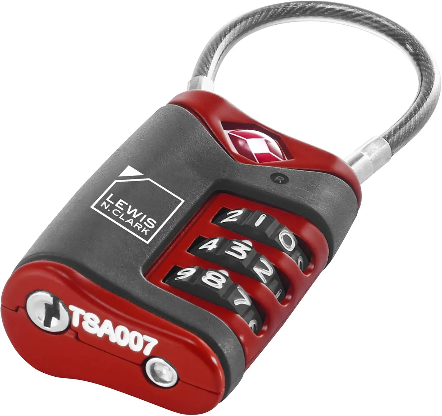 Lewis N. Clark TSA Cable Lock, Red, Single