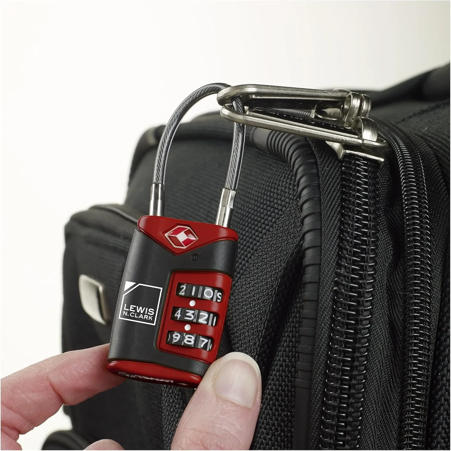 Lewis N. Clark TSA Cable Lock, Red, Single