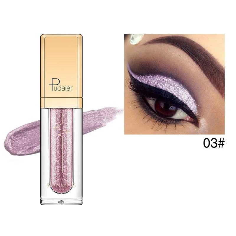 Liquid Glitter Shimmer Waterproof Eyeshadow Metallic Pigment Eyes Makeup 18 Colors