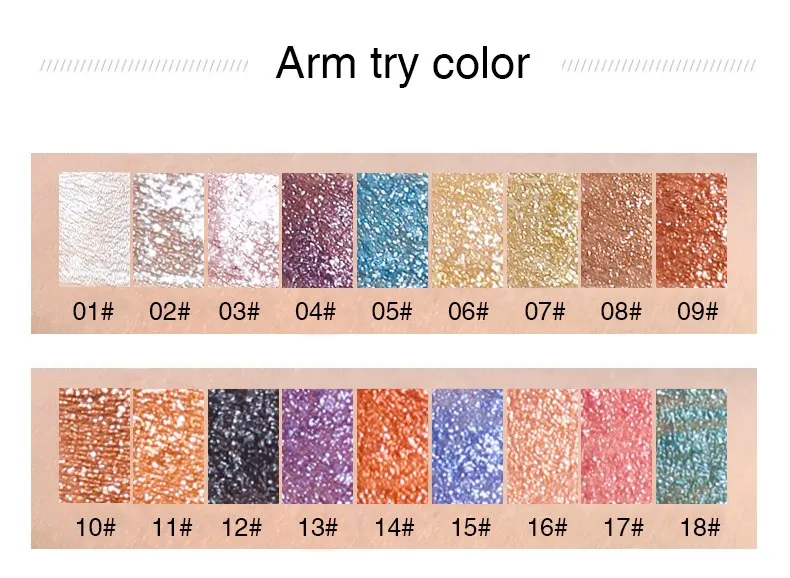 Liquid Glitter Shimmer Waterproof Eyeshadow Metallic Pigment Eyes Makeup 18 Colors
