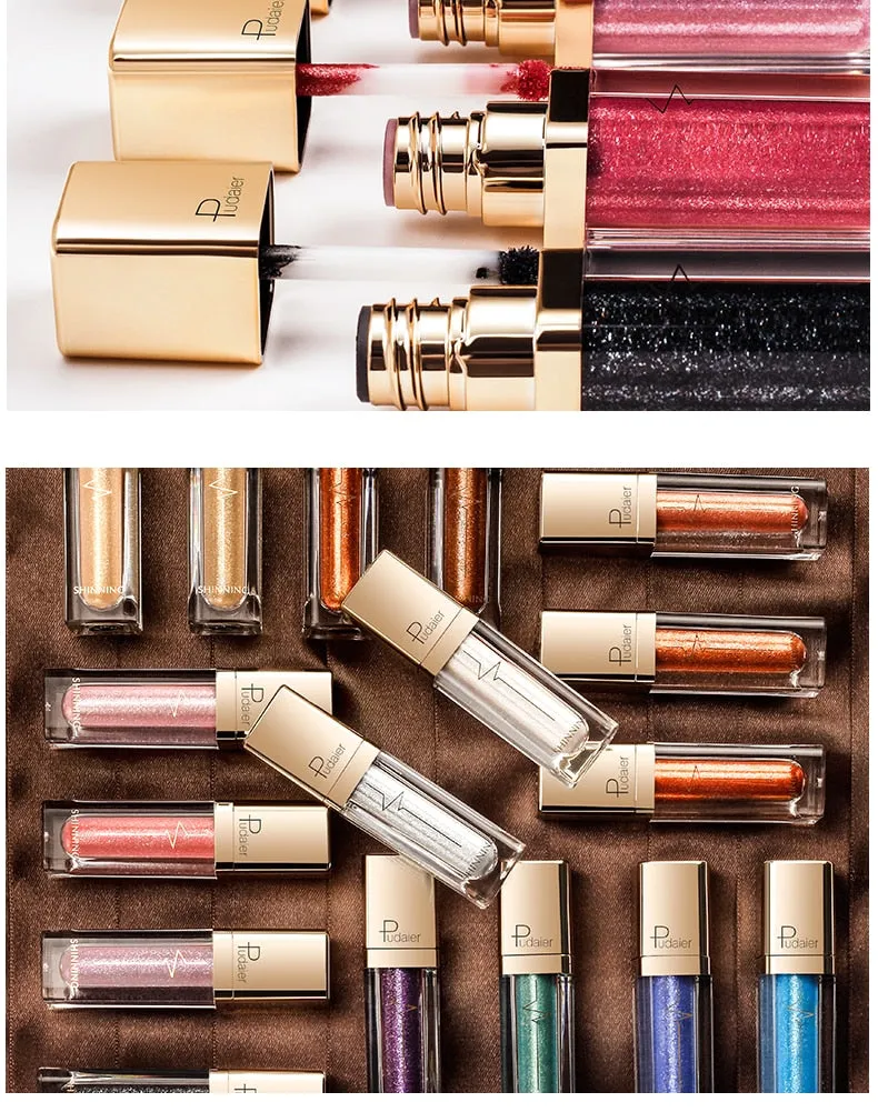 Liquid Glitter Shimmer Waterproof Eyeshadow Metallic Pigment Eyes Makeup 18 Colors
