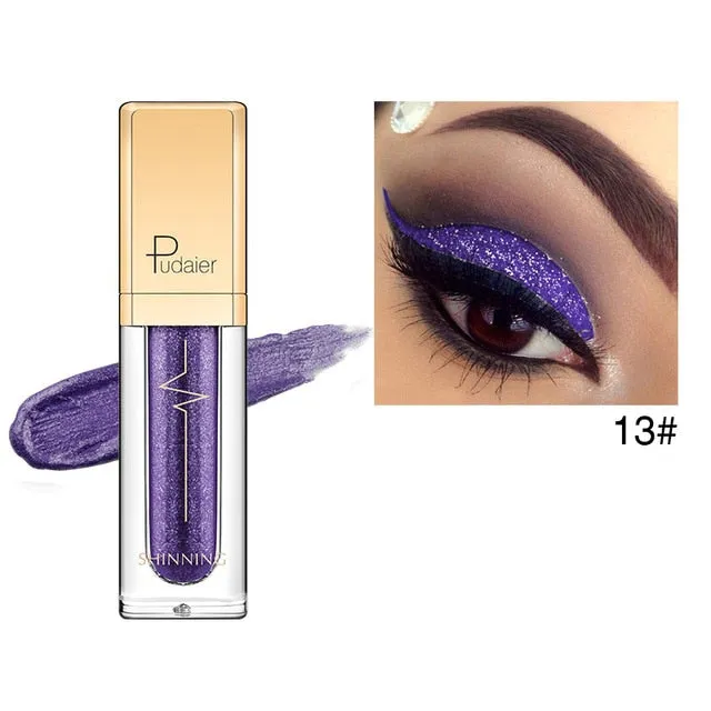 Liquid Glitter Shimmer Waterproof Eyeshadow Metallic Pigment Eyes Makeup 18 Colors