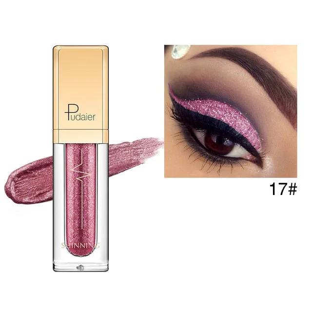 Liquid Glitter Shimmer Waterproof Eyeshadow Metallic Pigment Eyes Makeup 18 Colors