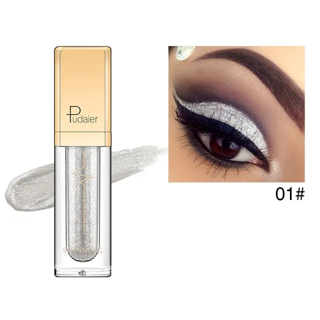 Liquid Glitter Shimmer Waterproof Eyeshadow Metallic Pigment Eyes Makeup 18 Colors