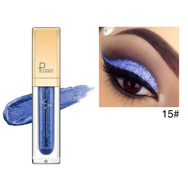 Liquid Glitter Shimmer Waterproof Eyeshadow Metallic Pigment Eyes Makeup 18 Colors