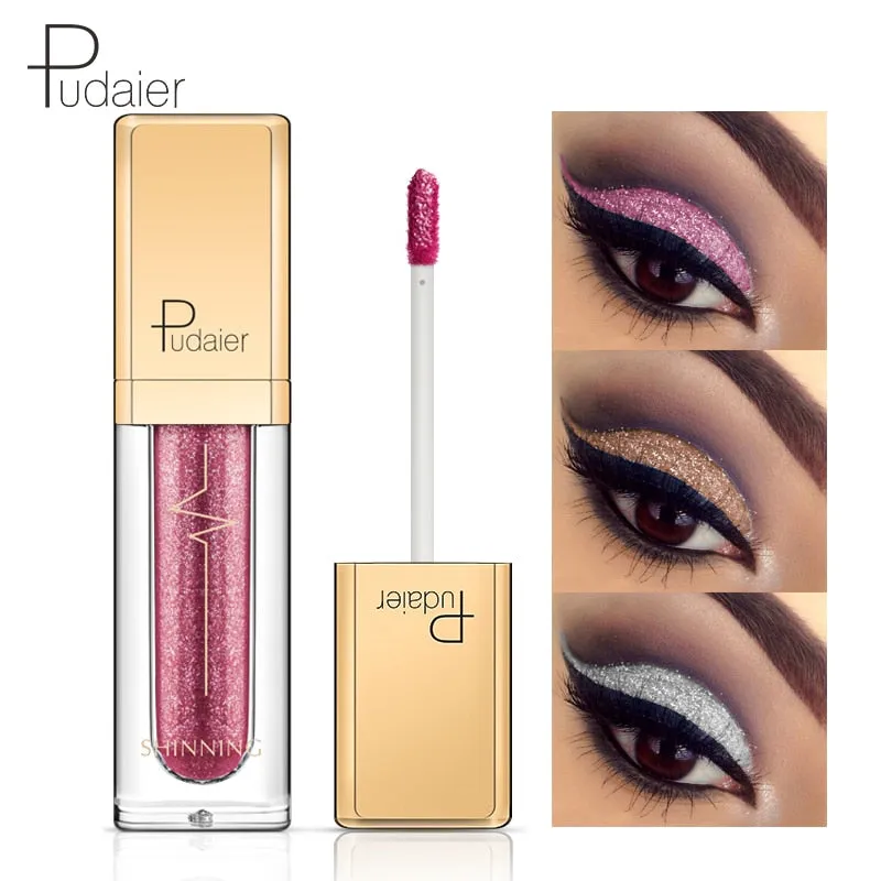 Liquid Glitter Shimmer Waterproof Eyeshadow Metallic Pigment Eyes Makeup 18 Colors