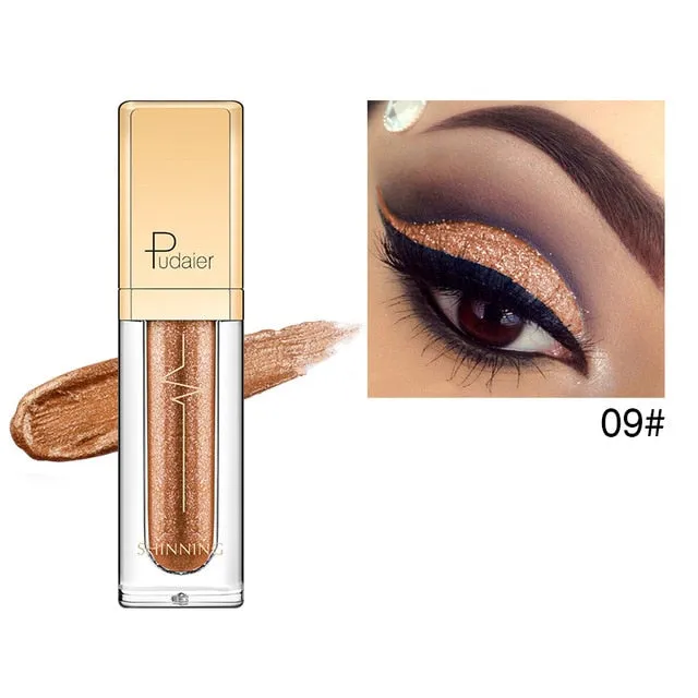 Liquid Glitter Shimmer Waterproof Eyeshadow Metallic Pigment Eyes Makeup 18 Colors