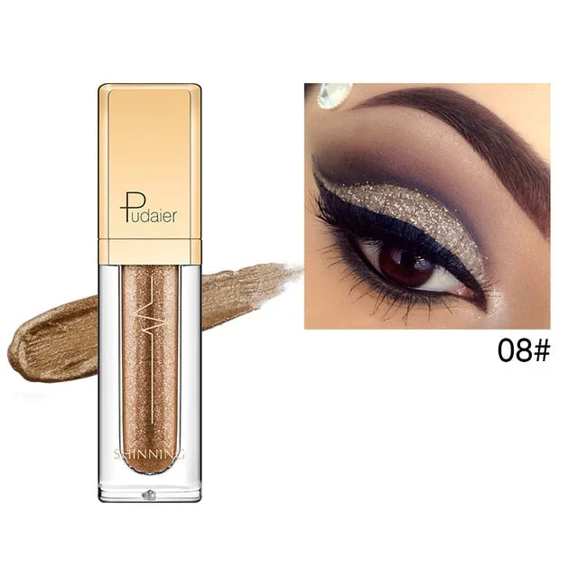 Liquid Glitter Shimmer Waterproof Eyeshadow Metallic Pigment Eyes Makeup 18 Colors