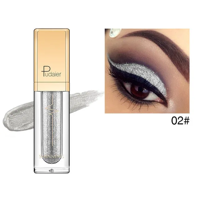 Liquid Glitter Shimmer Waterproof Eyeshadow Metallic Pigment Eyes Makeup 18 Colors