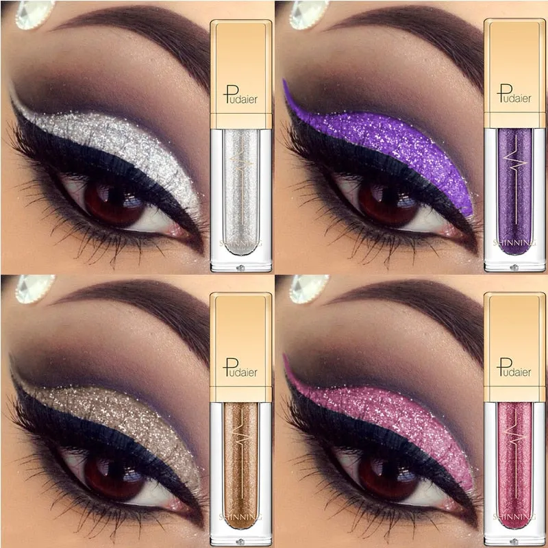 Liquid Glitter Shimmer Waterproof Eyeshadow Metallic Pigment Eyes Makeup 18 Colors