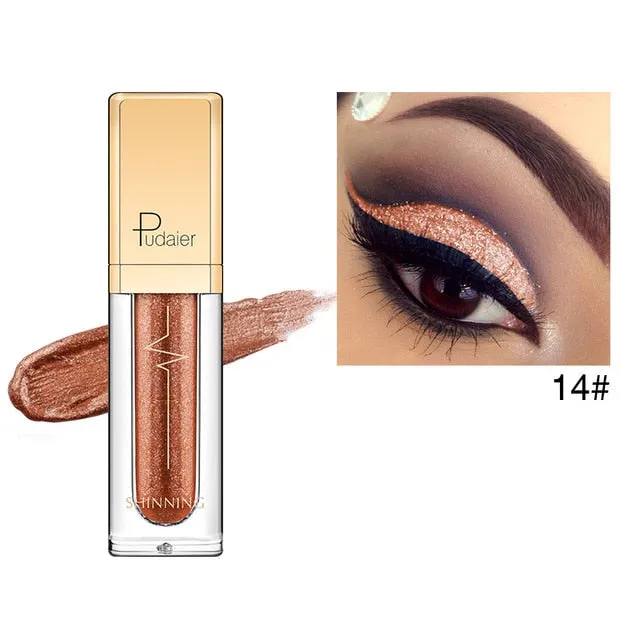 Liquid Glitter Shimmer Waterproof Eyeshadow Metallic Pigment Eyes Makeup 18 Colors
