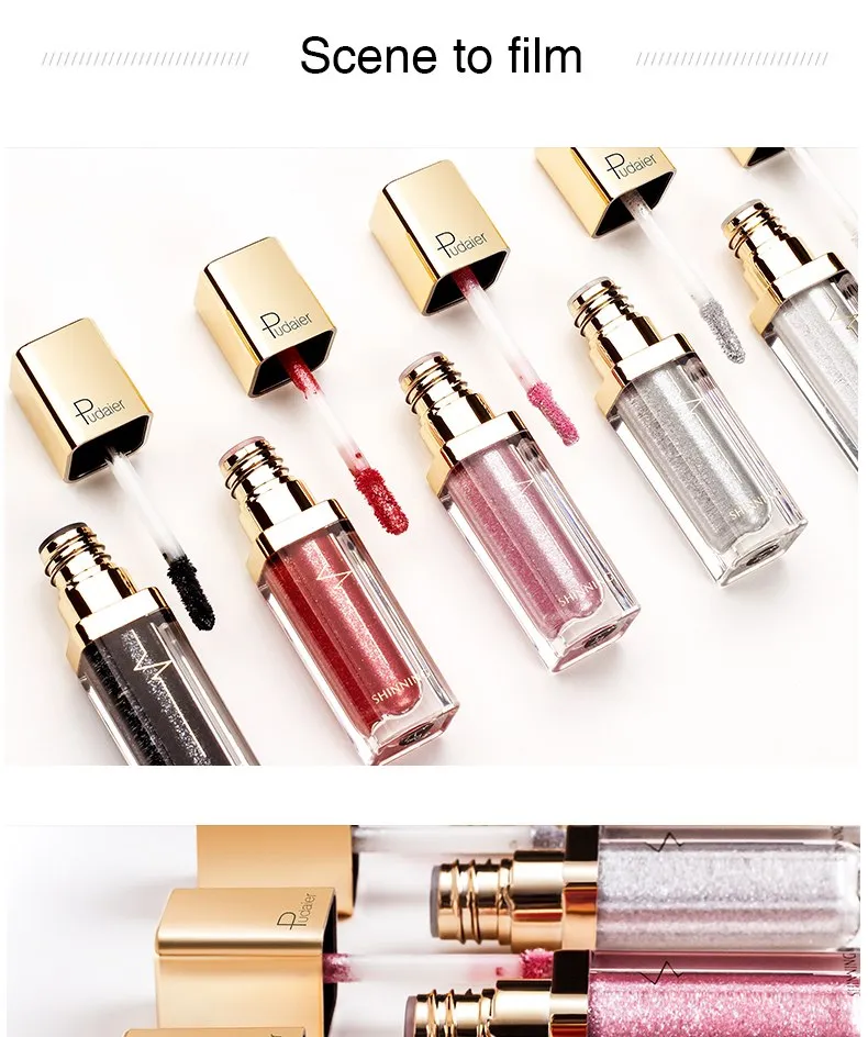 Liquid Glitter Shimmer Waterproof Eyeshadow Metallic Pigment Eyes Makeup 18 Colors