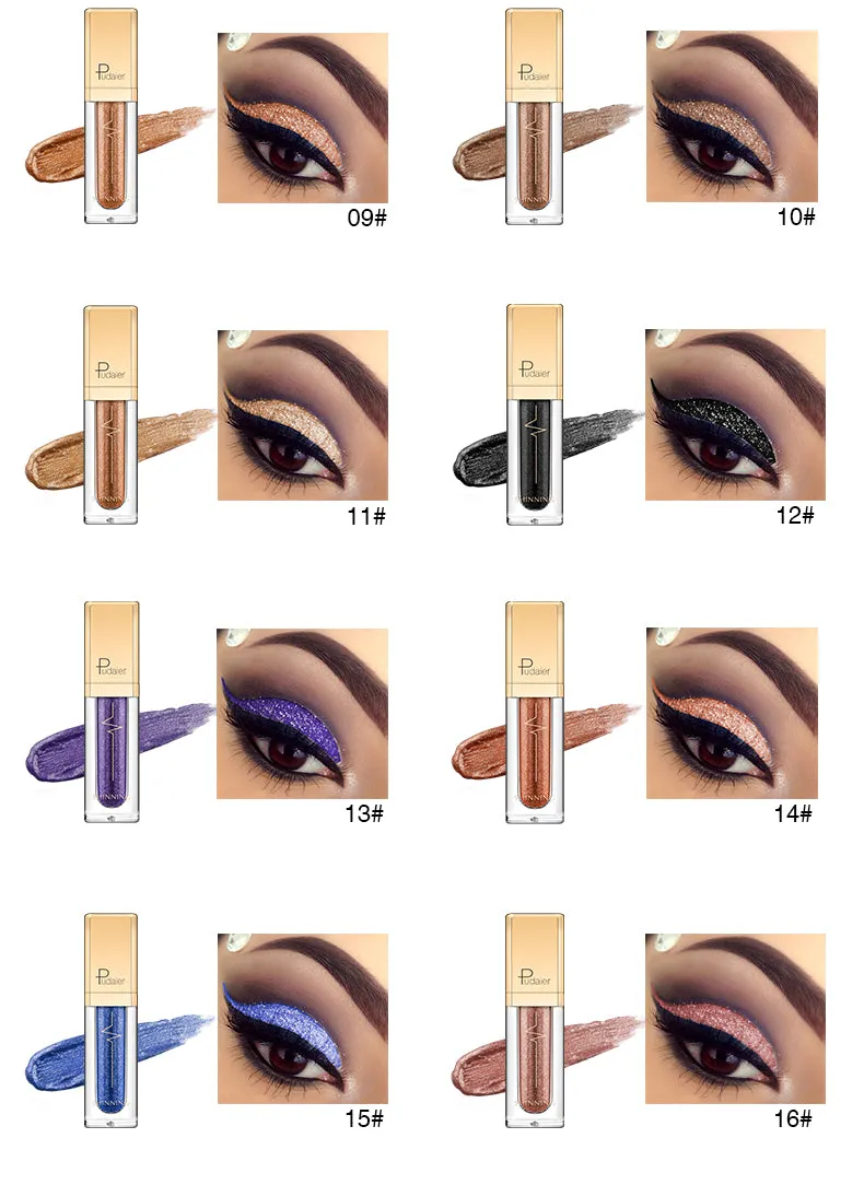 Liquid Glitter Shimmer Waterproof Eyeshadow Metallic Pigment Eyes Makeup 18 Colors