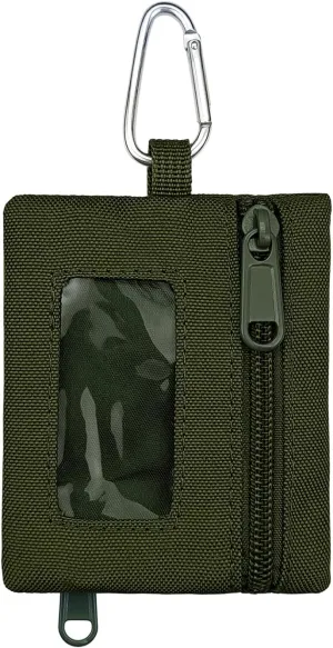 Mini Molle Pouch Bag, Portable Tactical Bag with Hook and ID Window, Outdoor EDC Molle Pouch Wallet Suitable as Waist Bag or Credit Card Bag for Hiking and Traveling