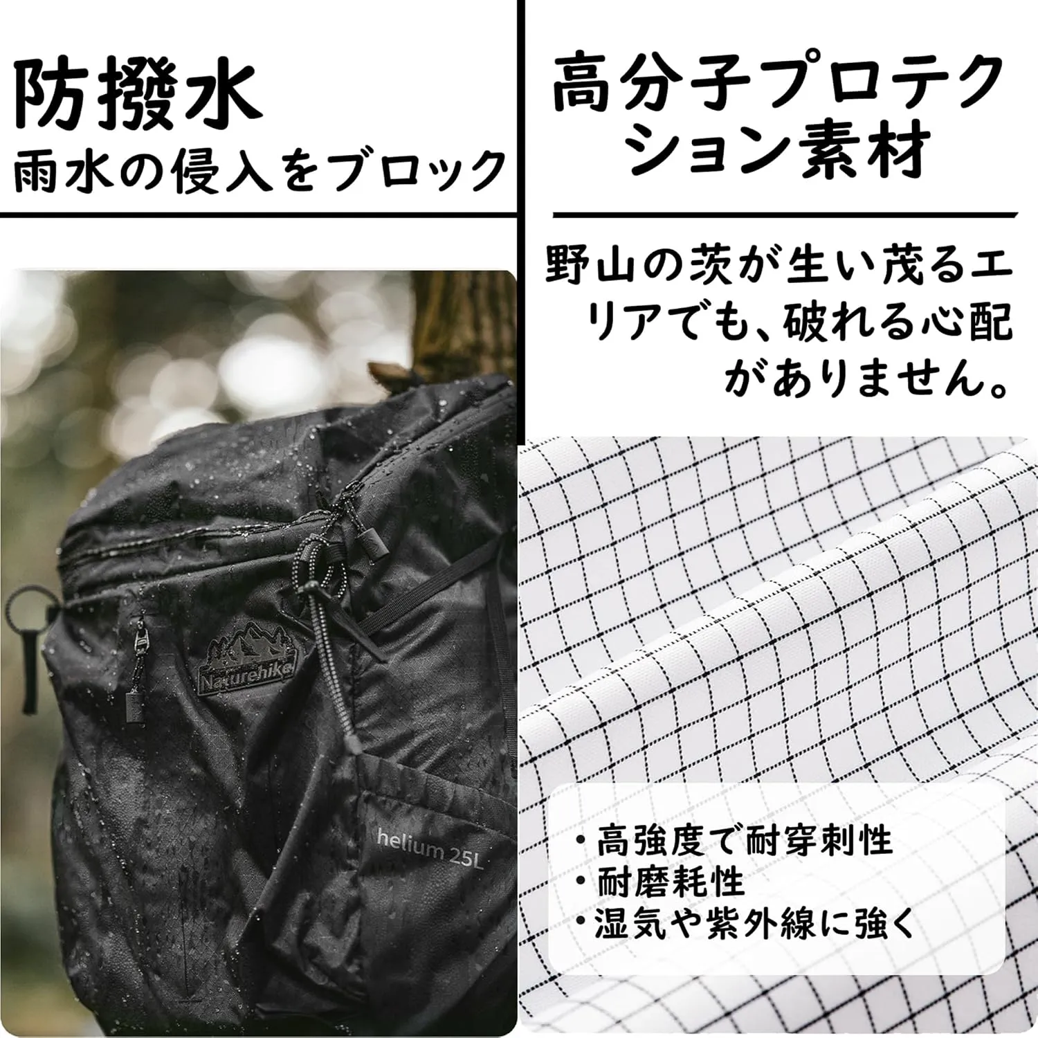 Naturehike 5L/15L/25L/30L Lightweight Hiking backpacking backpack, Camping Waterproof Bag, Outdoor Daypack for Adults (25L, Black)