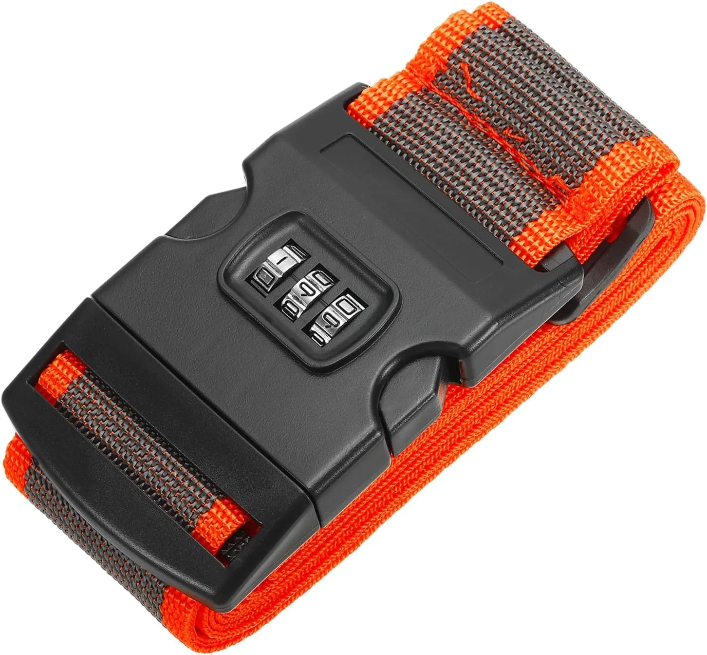 PATIKIL Luggage Straps, Suitcase Straps Adjustable Luggage Belts Strap with Combination Lock for Luggage Suitcases Travel, Gray Orange