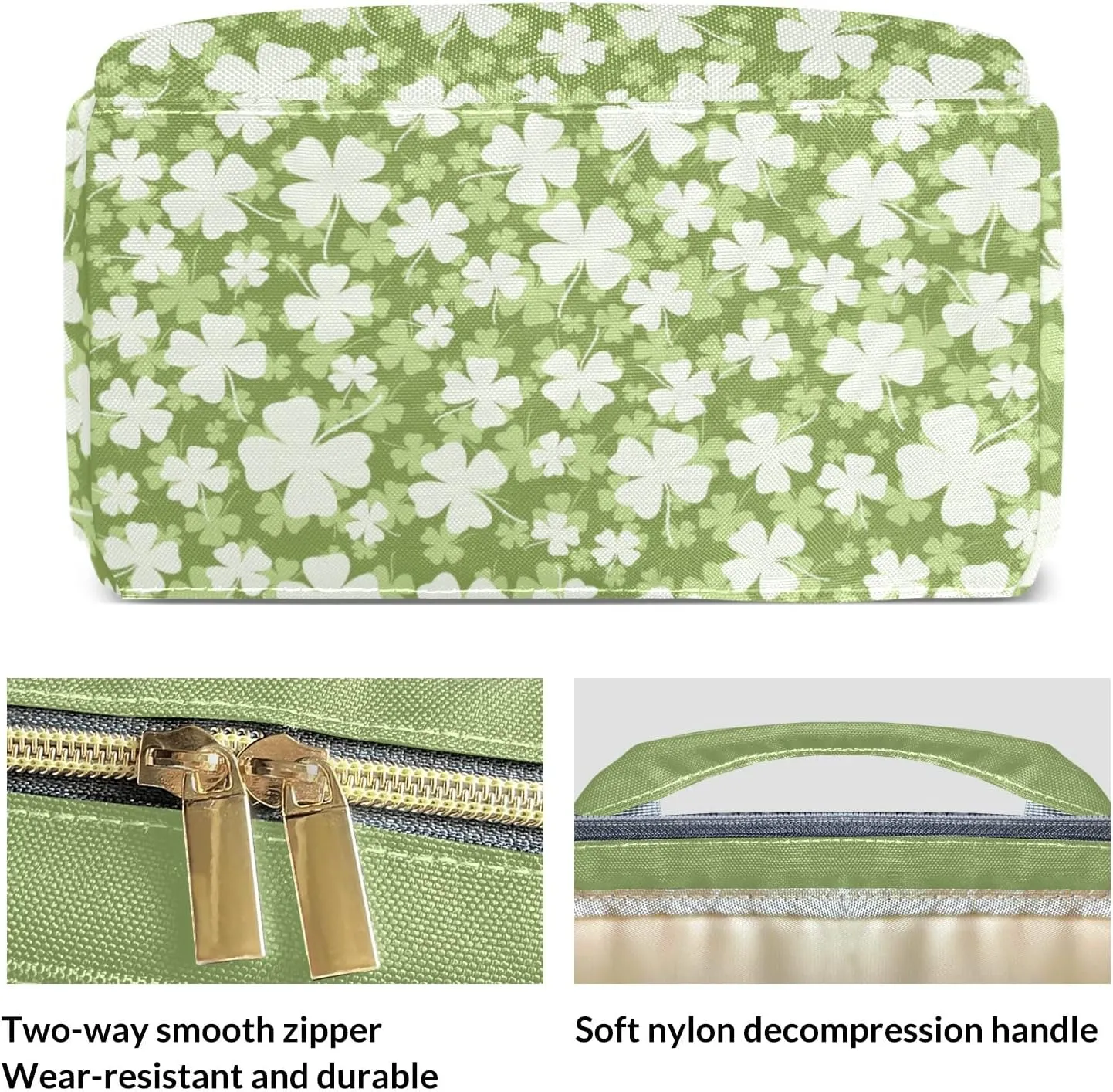 Personalized Clover Diaper Bag Shoulder Backpacks with Name Nursing Bags for Boys Girls