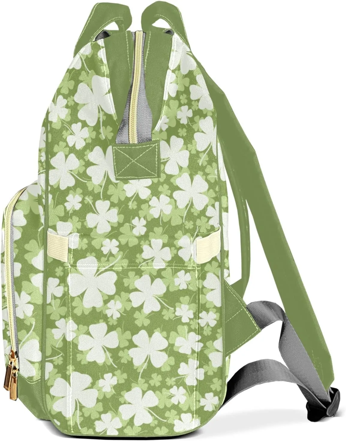 Personalized Clover Diaper Bag Shoulder Backpacks with Name Nursing Bags for Boys Girls