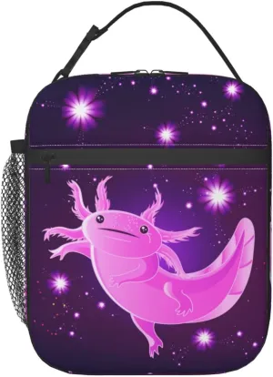 Purple Axolotl Lunch Box Lunch Box Reusable Insulated Totes Lunch Bag Thermal Cooler For Boy Girls School Men Women Beach Picnic Travel
