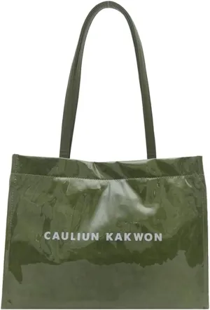 PVC Tote Bag Women Clear Trendy Totes Bags Plastic Carry All Bag Kraft Paper Hobo Shoulder Handbag for Work Travel