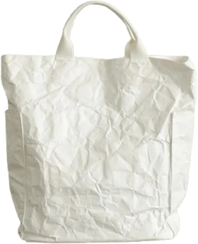 PVC Tote Bag Women Slouchy Kraft Paper Hobo Bags Satchels Crescent Shoulder Bag Crossbody Purse Top-handle Tote Handbag