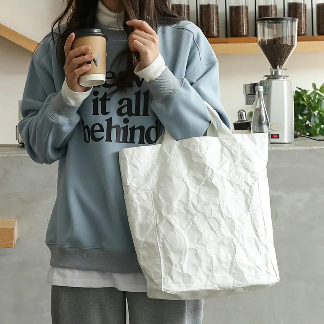 PVC Tote Bag Women Slouchy Kraft Paper Hobo Bags Satchels Crescent Shoulder Bag Crossbody Purse Top-handle Tote Handbag