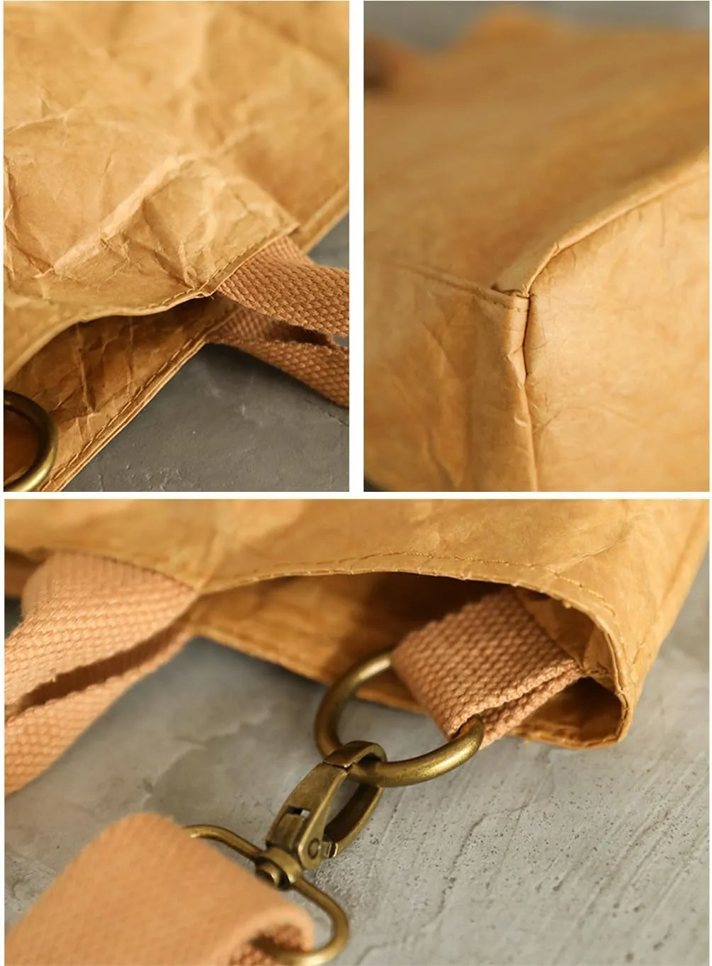 PVC Tote Bag Women Slouchy Kraft Paper Hobo Bags Satchels Crescent Shoulder Bag Crossbody Purse Top-handle Tote Handbag