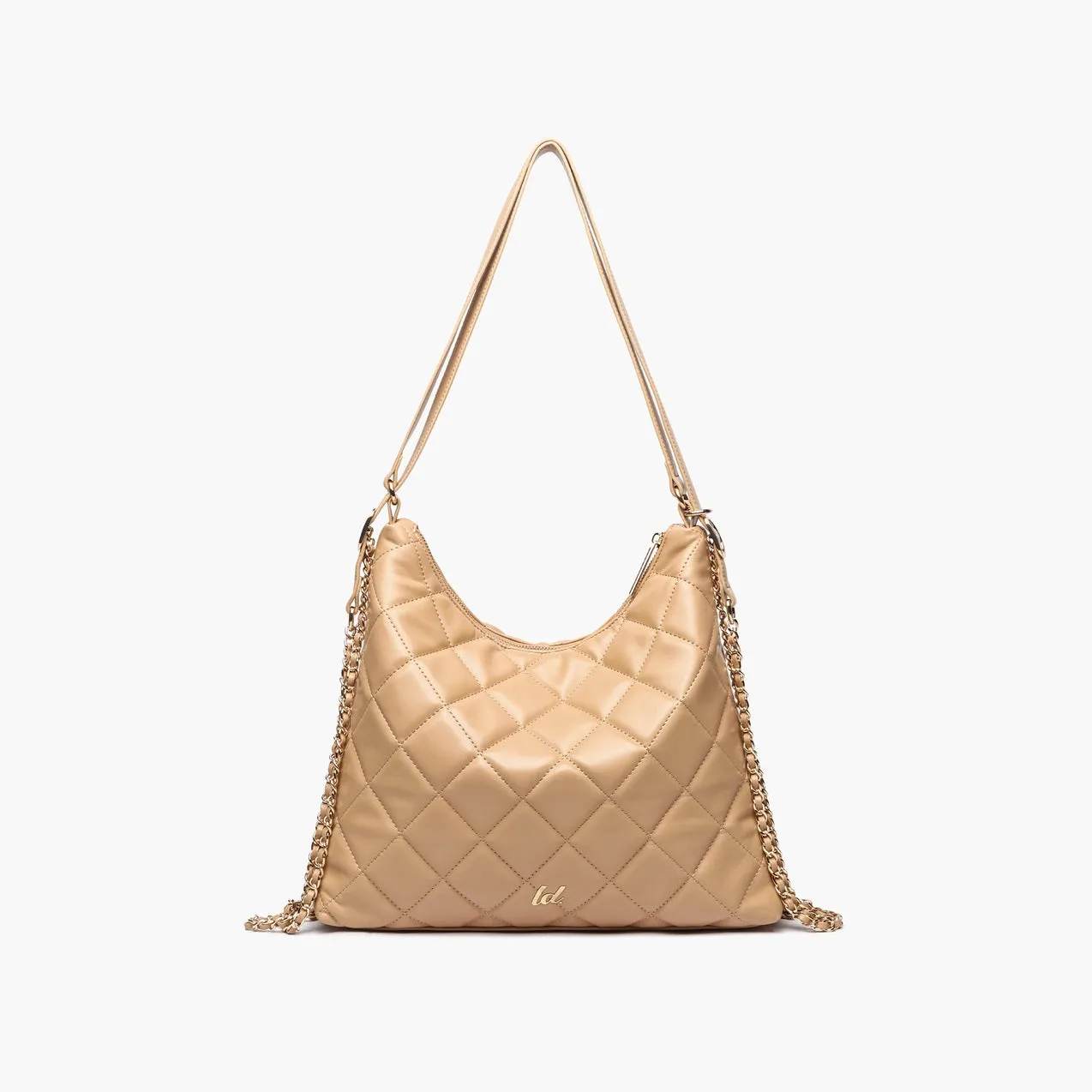 Quilted Dual Shoulder & Backpack Handbag