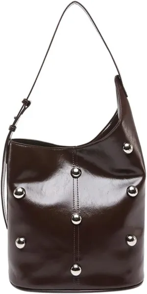 Retro Bucket Bags for Women Trendy Shoulder Handbag Ladies Designer Purses for Commuting Large-Capacity Satchels