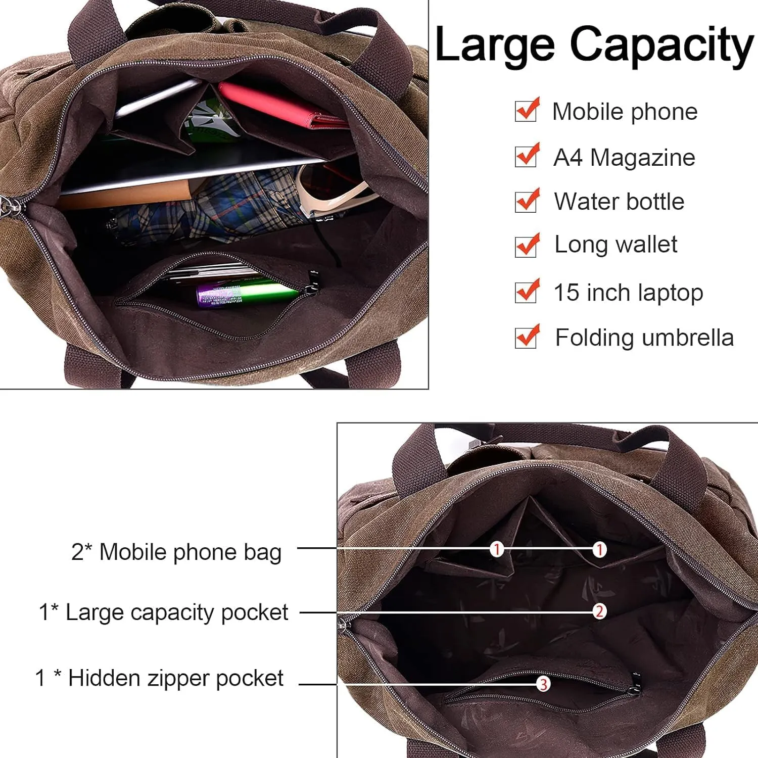 Retro Women Handbags Ladies Canvas Shoulder Bag Large Messenger Bag