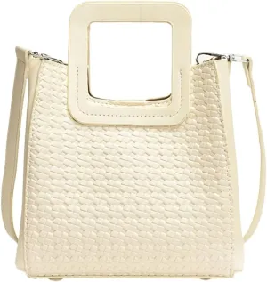 Retro Woven Crossbody Handbags For Women Clutch Satchels Shoulder Purse Ladies Trendy Bucket Bag for Work Travel