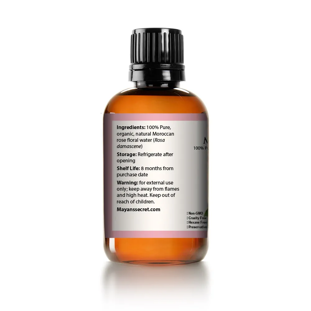 Rose Water Facial Toner Pure Natural Moroccan Rosewater Hydrosol Face Spray 4 oz by Mayan's Secret