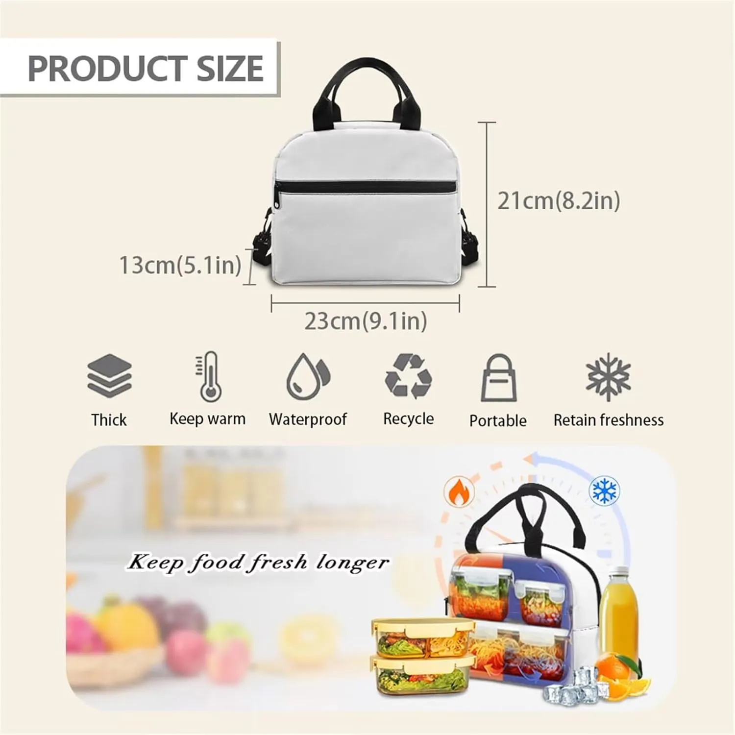 Running White Horse Print Backpack for Boys Girls Back to School Shoulder Bookbags, Insulated Thermal Lunch Totes, Cooler Water Bottle Sleeve, 3pcs/set