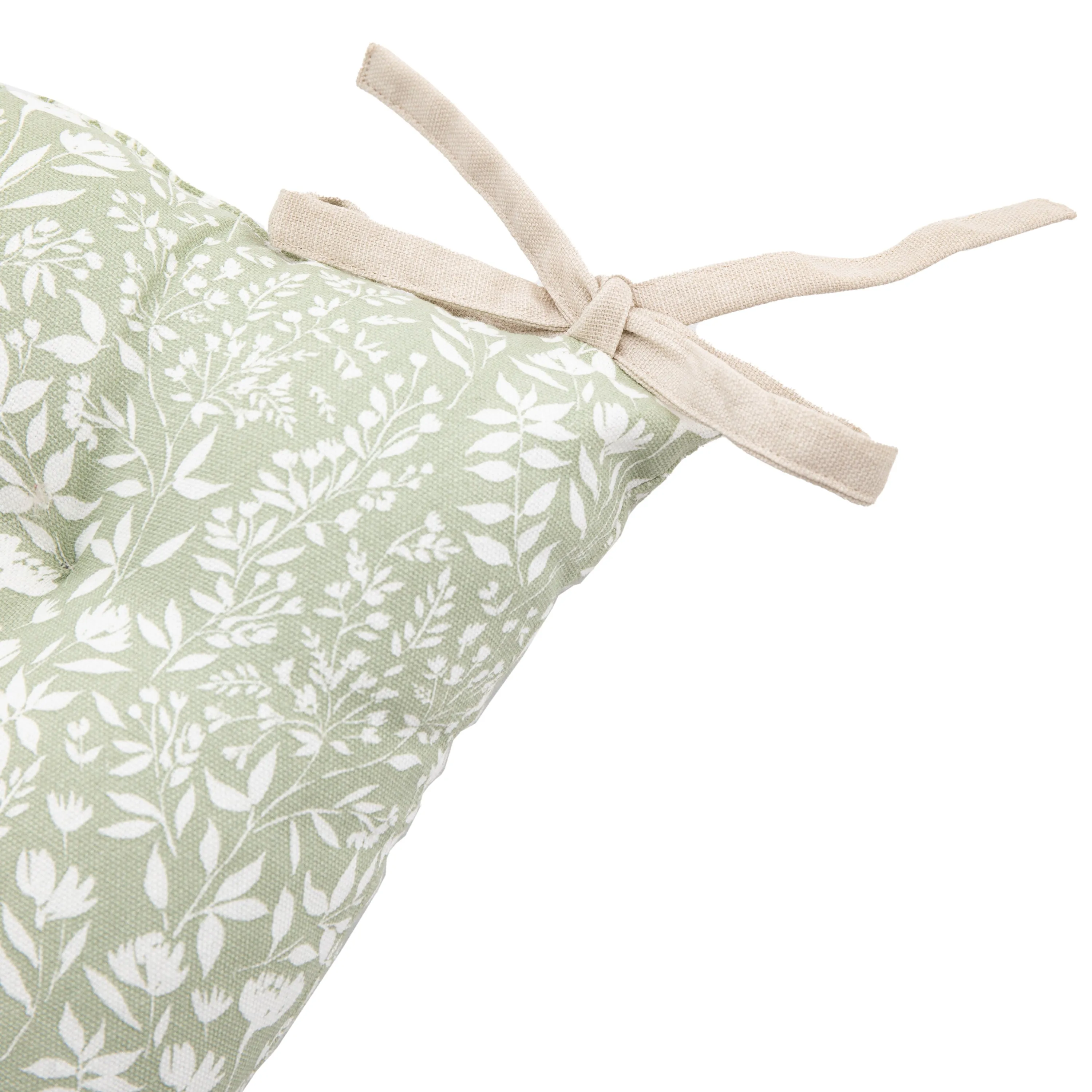 Sage Floral Reversible Seat Pad 2pk