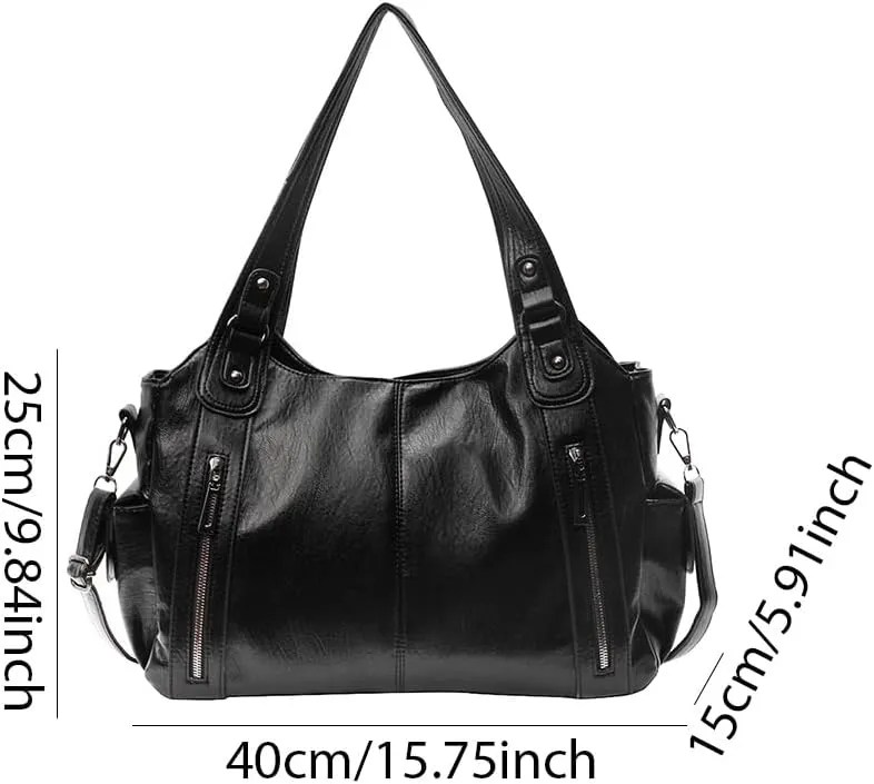 Shoulder Bags Vegan PU Leather Concealed Carry Purse for Women Crossbody Bag Multi Pockets Hobo Handbags