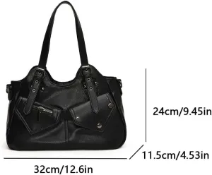 Shoulder Bags Vegan PU Leather Concealed Carry Purse for Women Crossbody Bag Multi Pockets Hobo Handbags