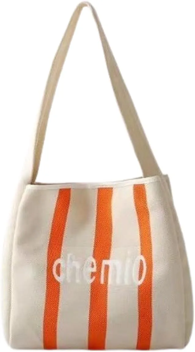 Slouchy Crochet Tote Bag Women Knit Hobo Bags Stripe Shoulder Bag Trendy CrossBody Purse Knitted Travel Satchels Handbag