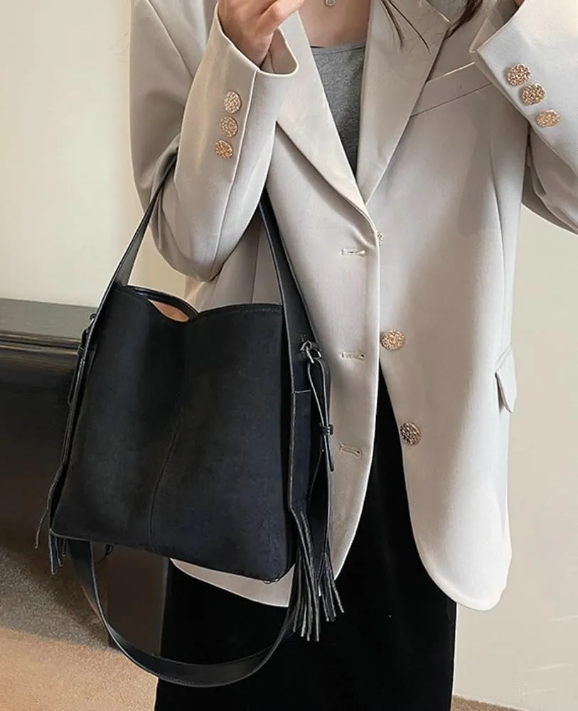 Slouchy Crossbody Bags Women Suede Satchels Underarm Shoulder Bag Purse Top-handle Travel Tote Handbag 2024