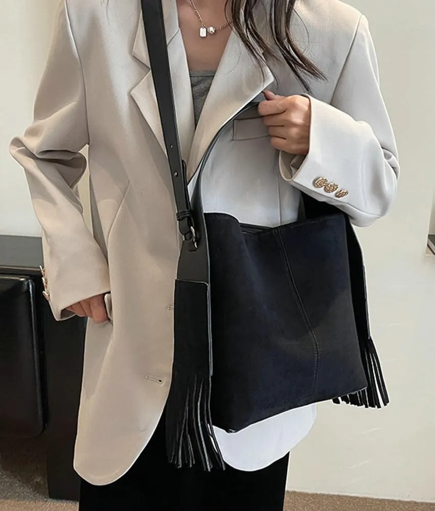Slouchy Crossbody Bags Women Suede Satchels Underarm Shoulder Bag Purse Top-handle Travel Tote Handbag 2024