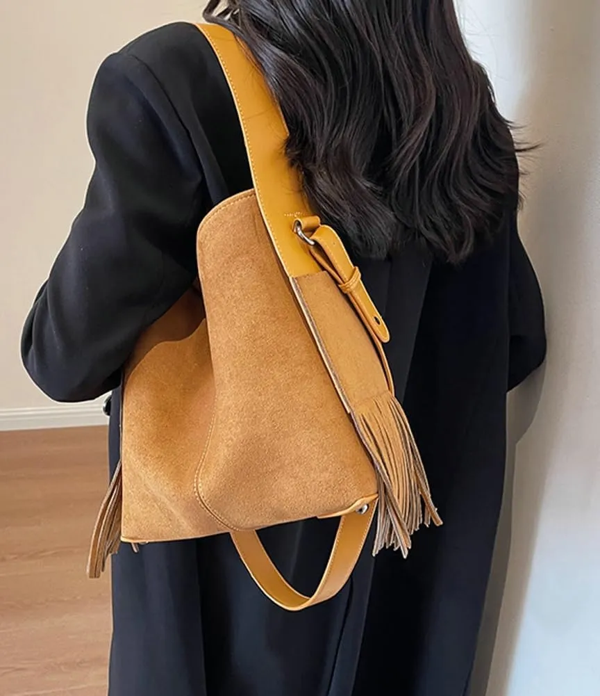 Slouchy Crossbody Bags Women Suede Satchels Underarm Shoulder Bag Purse Top-handle Travel Tote Handbag 2024