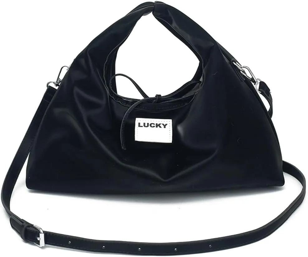 Slouchy PU Leather Crescent Hobo Bags Women Trendy Crossbody Purse Satchels Shoulder Bag Dumpling Top-handle Tote Handbag