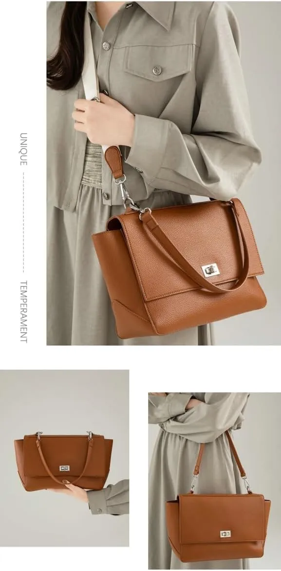 Slouchy PU Leather Crescent Hobo Bags Women Trendy Messenger Crossbody Purse Satchels Shoulder Bag Top-handle Tote Handbag