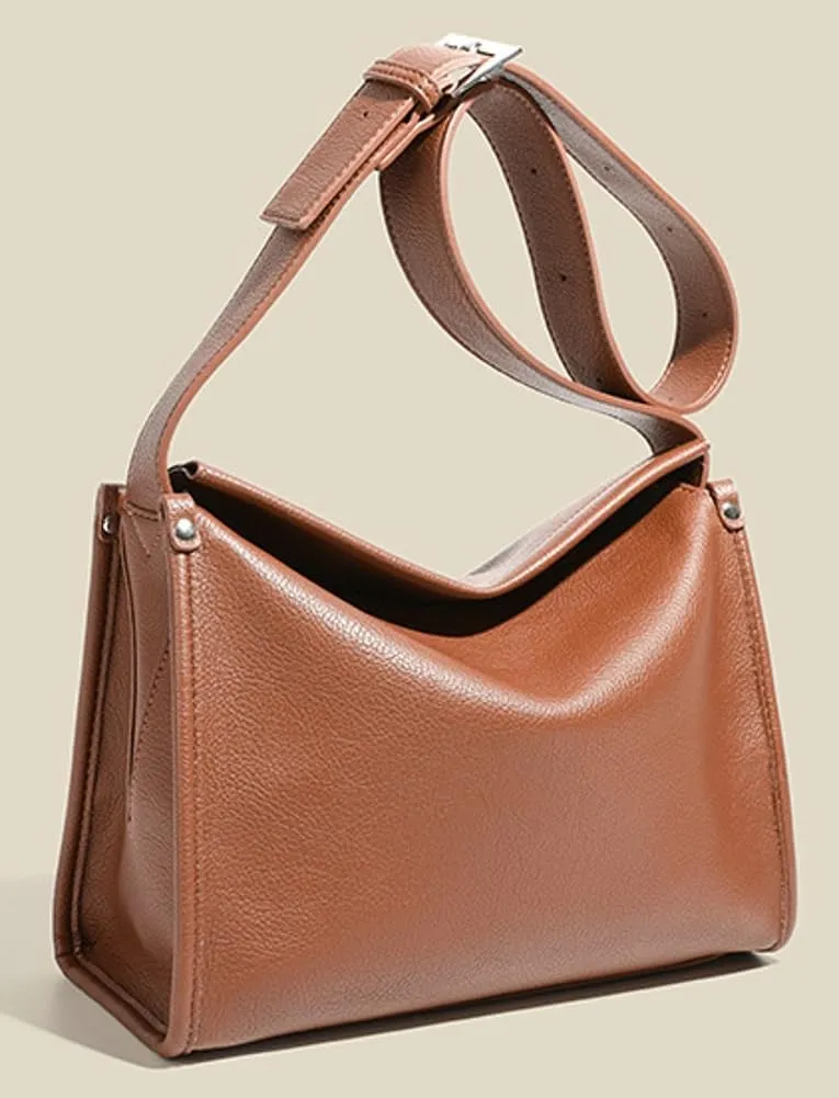Slouchy PU Leather Hobo Bags Women Trendy Shoulder Bag Crescent Crossbody Phone Purse Cute Satchels Box Bag Tote Handbag