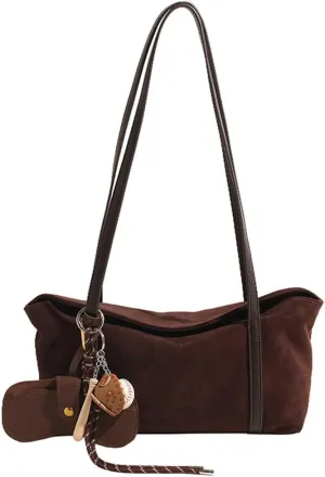Slouchy Suede Bucket Hobo Bags Crescent Satchels Underarm Shoulder Bag Trendy Crossbody Purse Top-handle Tote Handbag 2024