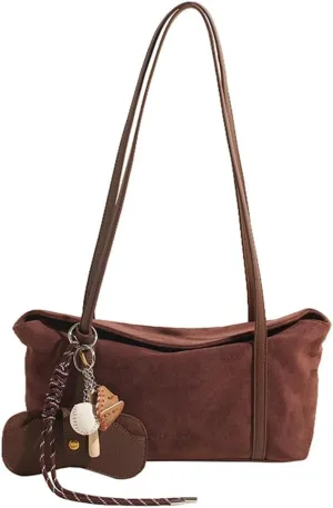 Slouchy Suede Bucket Hobo Bags Crescent Satchels Underarm Shoulder Bag Trendy Crossbody Purse Top-handle Tote Handbag 2024